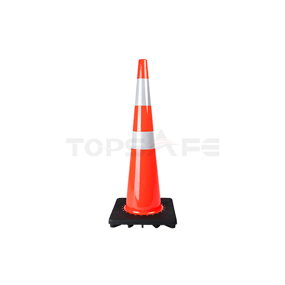 90cm Black Base Slim Body PVC Traffic Cones