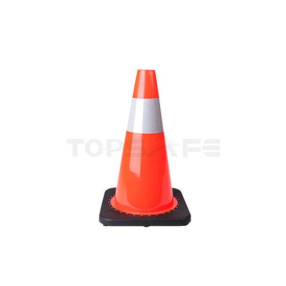 45cm Black Base PVC Traffic Cones