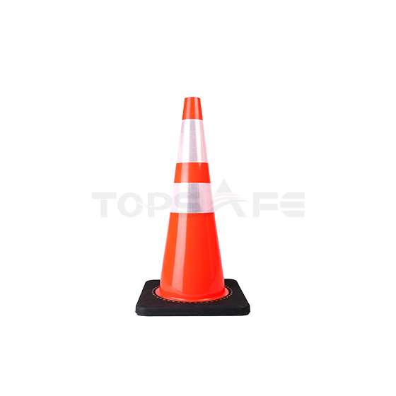 70cm Economic  Black Base Slim Body PVC Traffic Cones